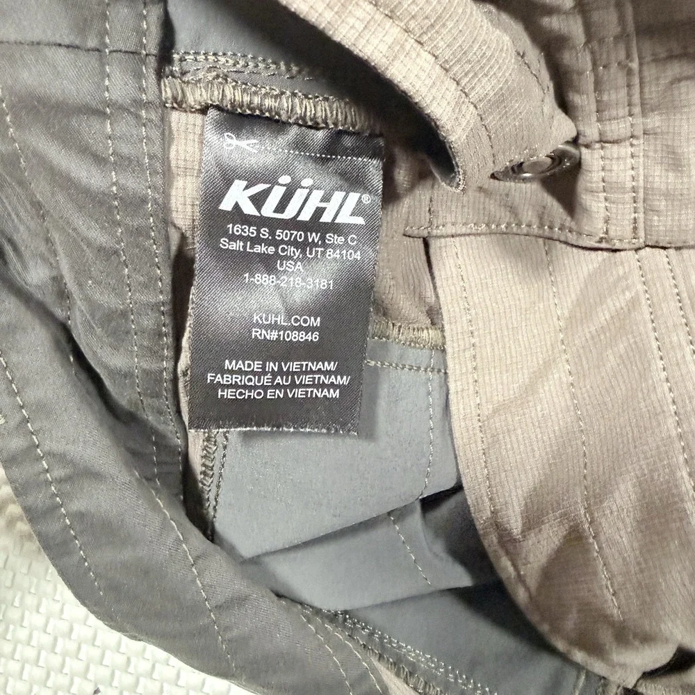 Kuhl Men's 36x32 Gray/Brown Stretch Outdoor Hiking Pants Utility Performance